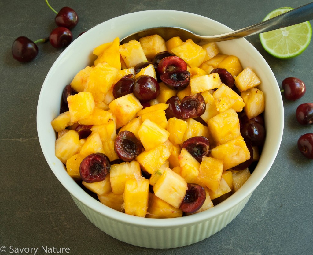Pineapple Mango Cherry Fruit Salad