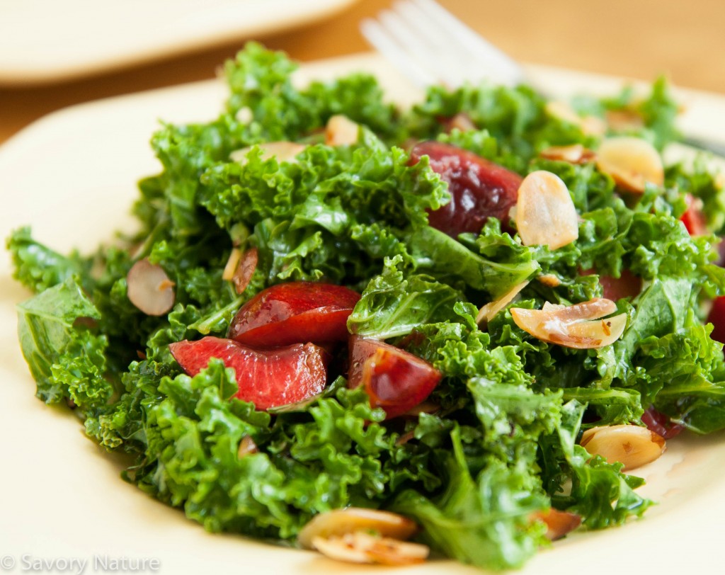 Kale Salad with Cherries and Almonds