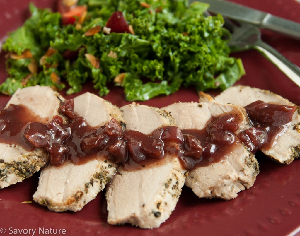 Roast Pork Tenderloin with Cherry Port Sauce