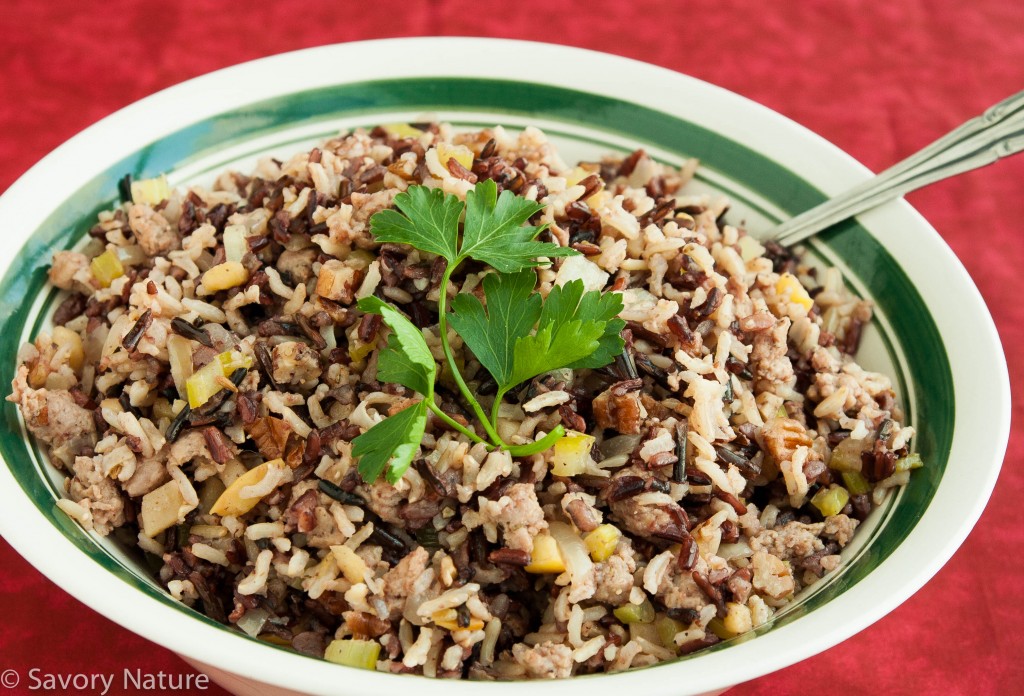 Three Rice Stuffing with Apple and Sausage