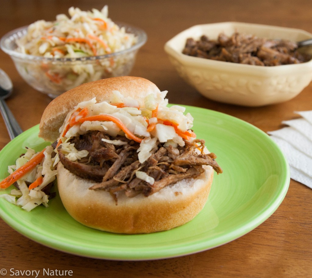 Slow Cooker Pork Sandwiches with Maple Dijon Slaw