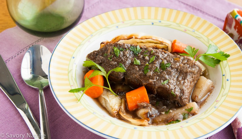 Braised Short Ribs Over Roasted Cabbage